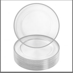 Sliver Trim Charger Plates