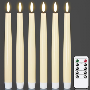Ivory Flameless Taper Candles with Remote