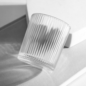 Small Clear Tealight Votive, Ribbed Design