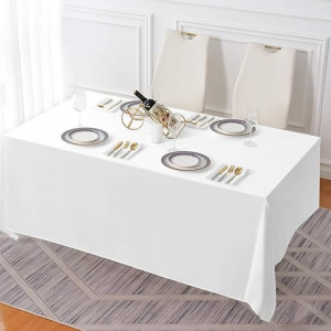 Table Linen Tablecloth Polyester 90″x 156″ Rectangular White